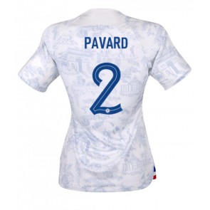 Frankrike Benjamin Pavard #2 kläder Kvinnor VM 2022 Bortatröja Kortärmad